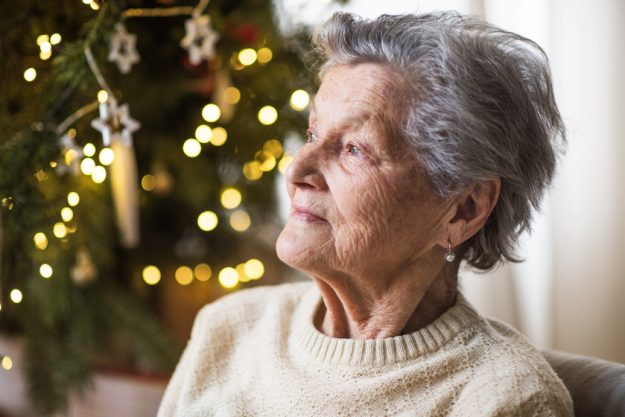 A portrait of a senior woman in wheelchair at home at Christmas time. Why Moving To Senior Living Home In Palm Beach County, FL Should Be Your New Year's Resolution