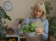 mature woman working flower shop