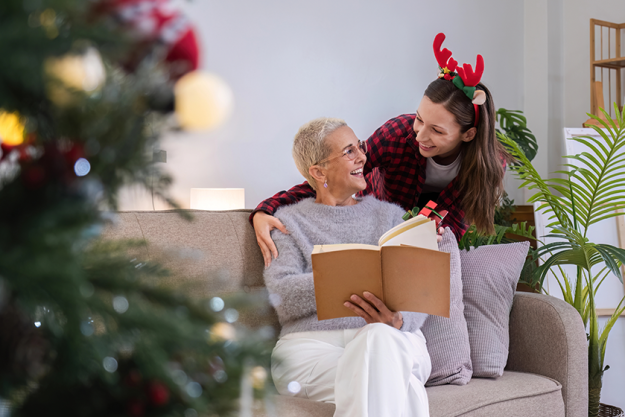 cute young woman holds gift box cute young woman holds gift box