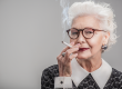 happy aged lady enjoying ciggy